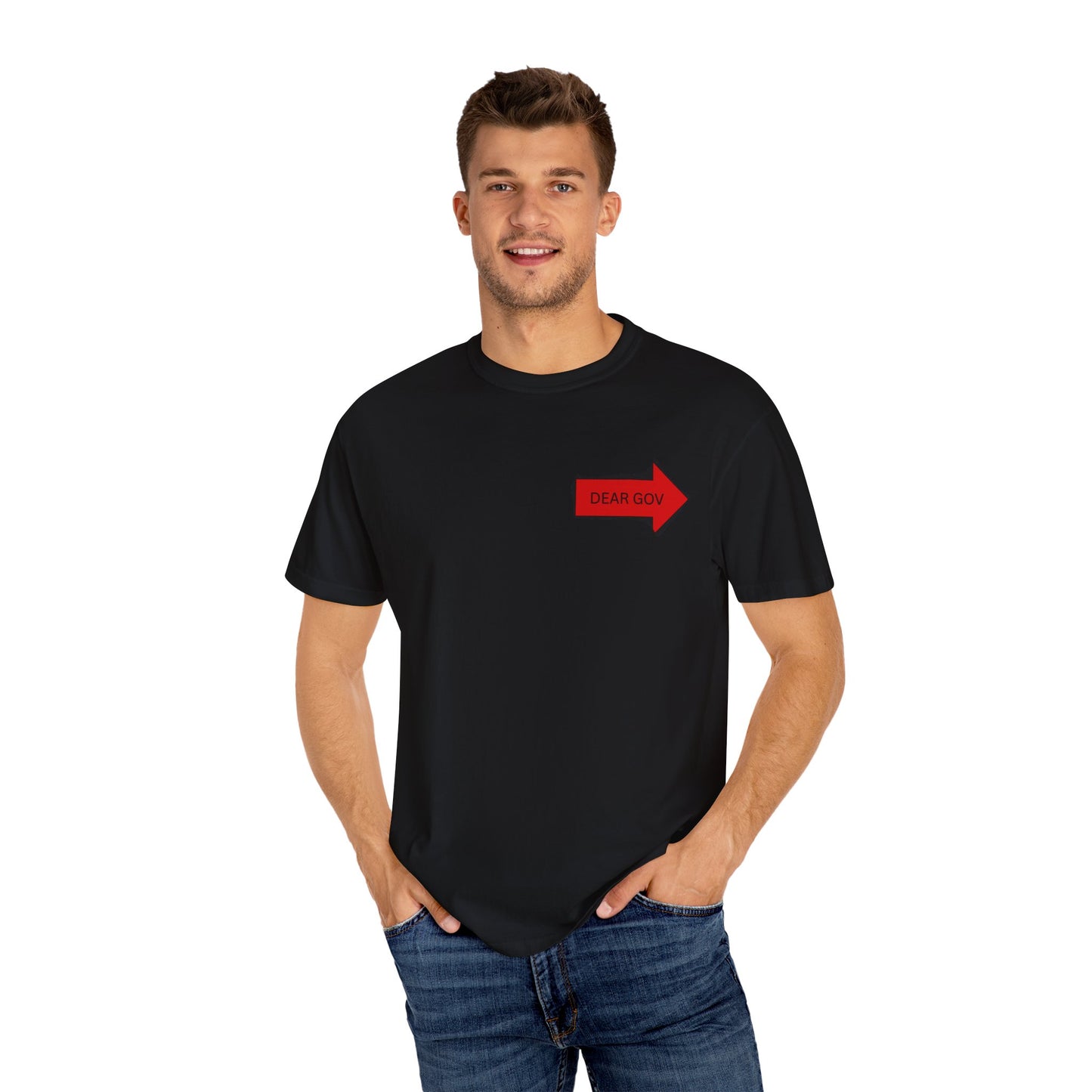 Dear Gov Unisex Garment-Dyed T-Shirt - 'Dear Gov' Political Statement Tee