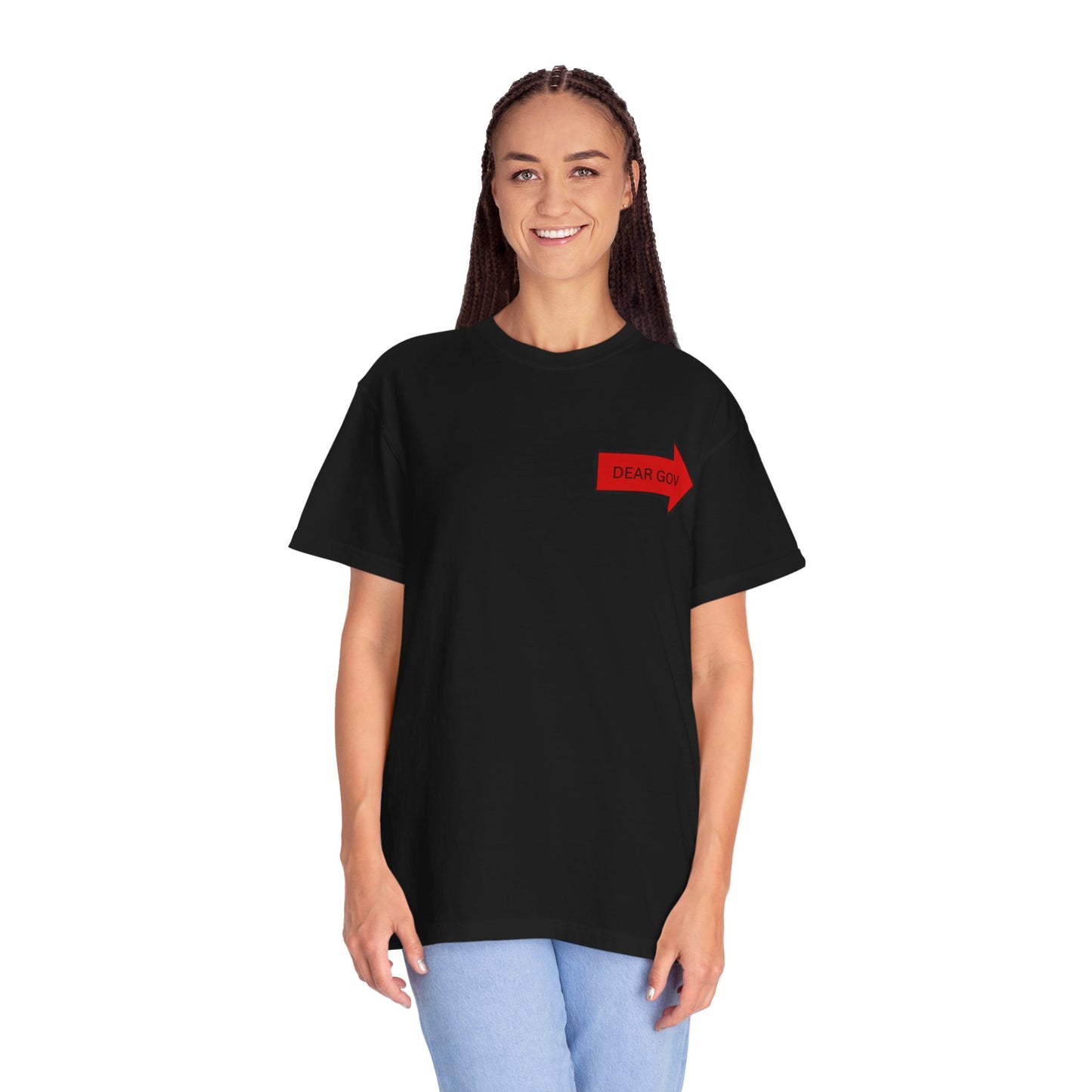 Dear Gov Unisex Garment-Dyed T-Shirt - 'Dear Gov' Political Statement Tee