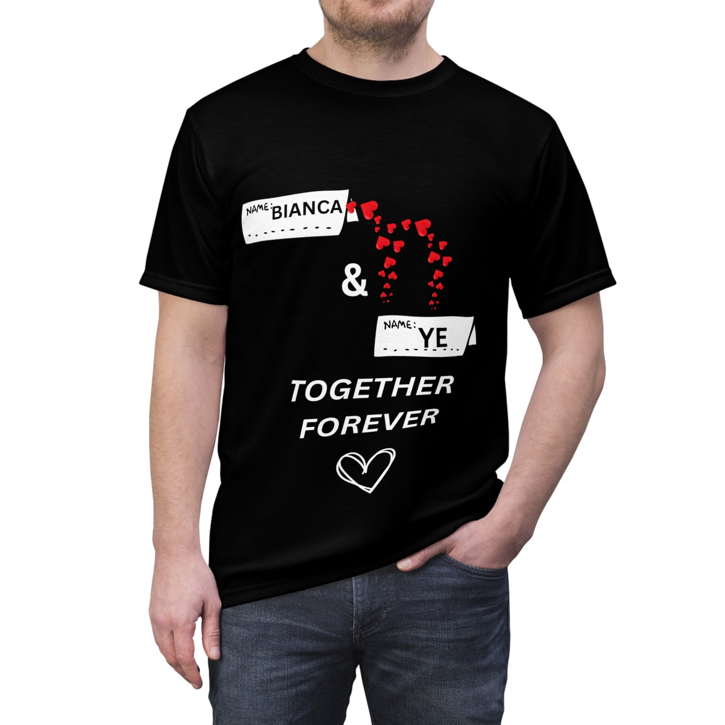 Ye & Bianca Couple's Personalized Tee, Matching Outfits, Romantic Gift, Anniversary Surprise, Custom Name Shirt For Any Occasion