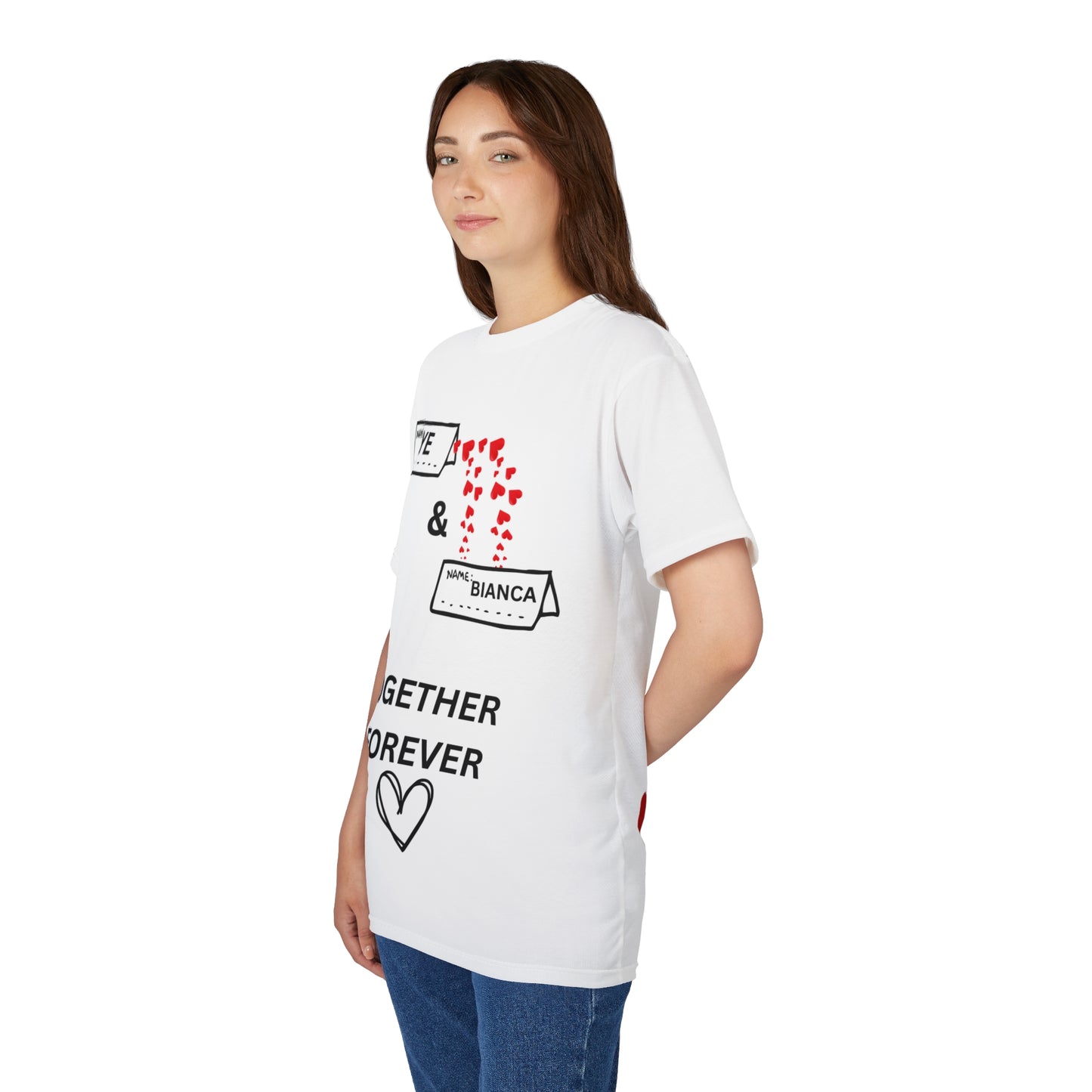 Ye & Bianca Heartfelt Couple's Tee, Unisex Cut & Sew Shirt, Together Forever Love T-Shirt, Romantic Gift for Him/Her, Anniversary & Valentine's Day