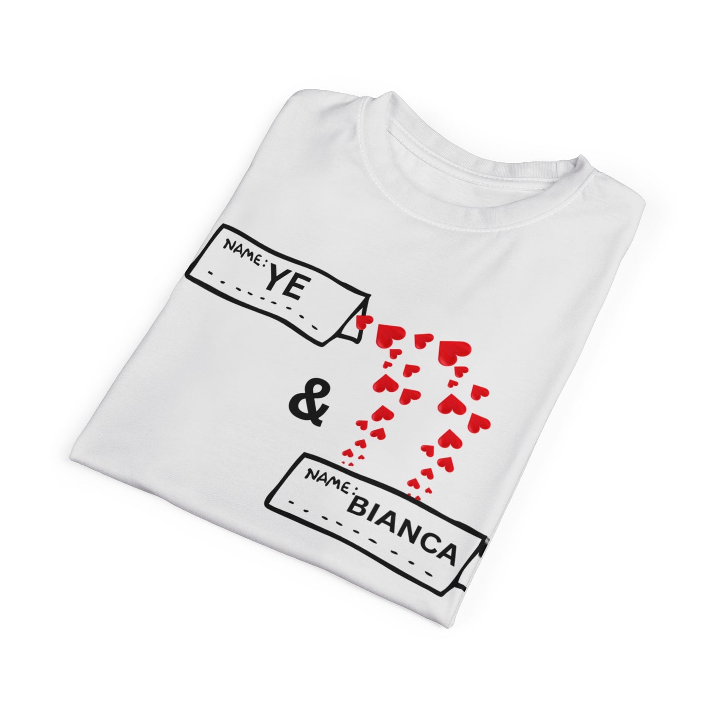 Ye & Bianca Heartfelt Couple's Tee, Unisex Cut & Sew Shirt, Together Forever Love T-Shirt, Romantic Gift for Him/Her, Anniversary & Valentine's Day