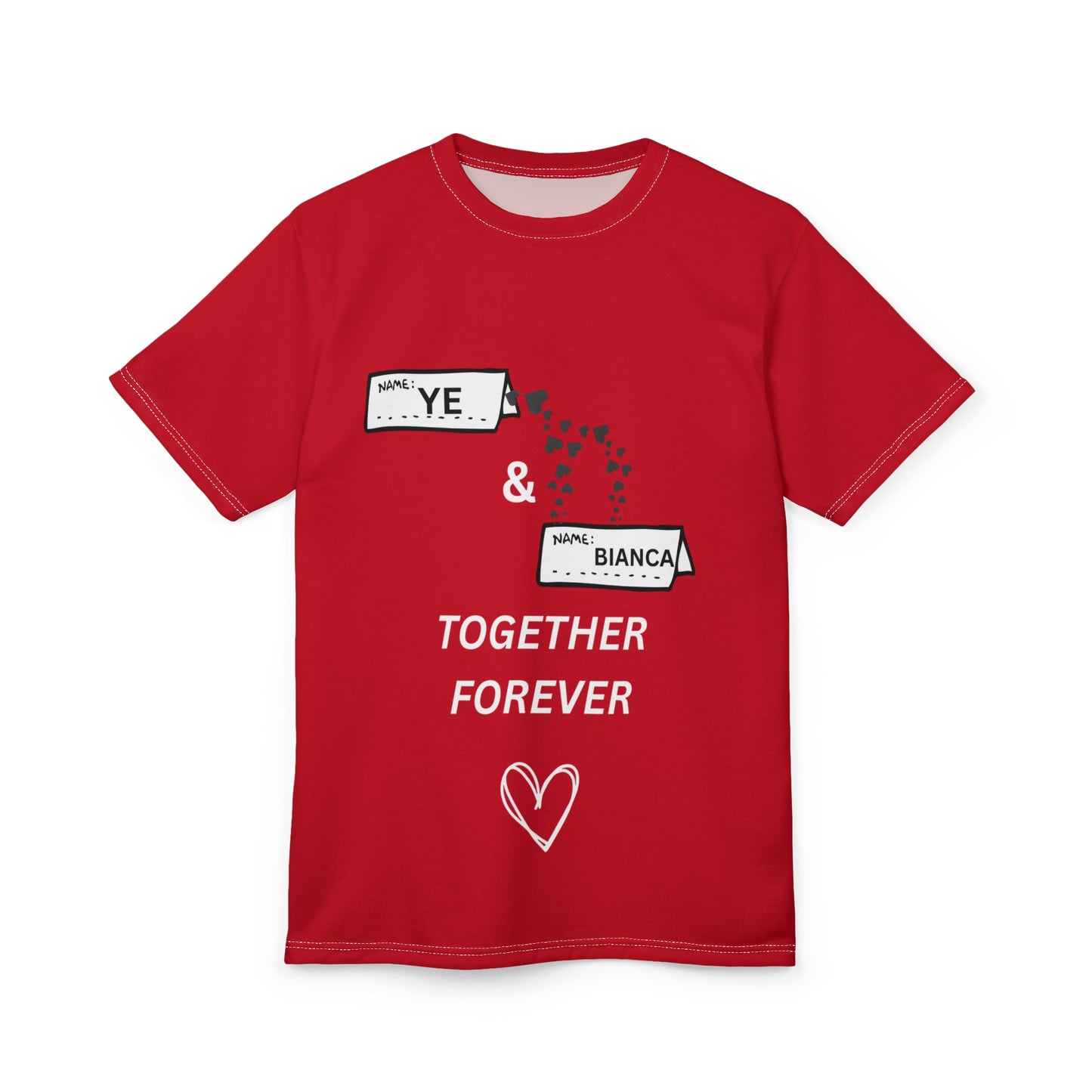 Ye & Bianca Romantic Couples Tee, Anniversary Gift Shirt, Love T-Shirt, Matching Couple Outfits, Personalized Relationship Shirt For Any Occasions