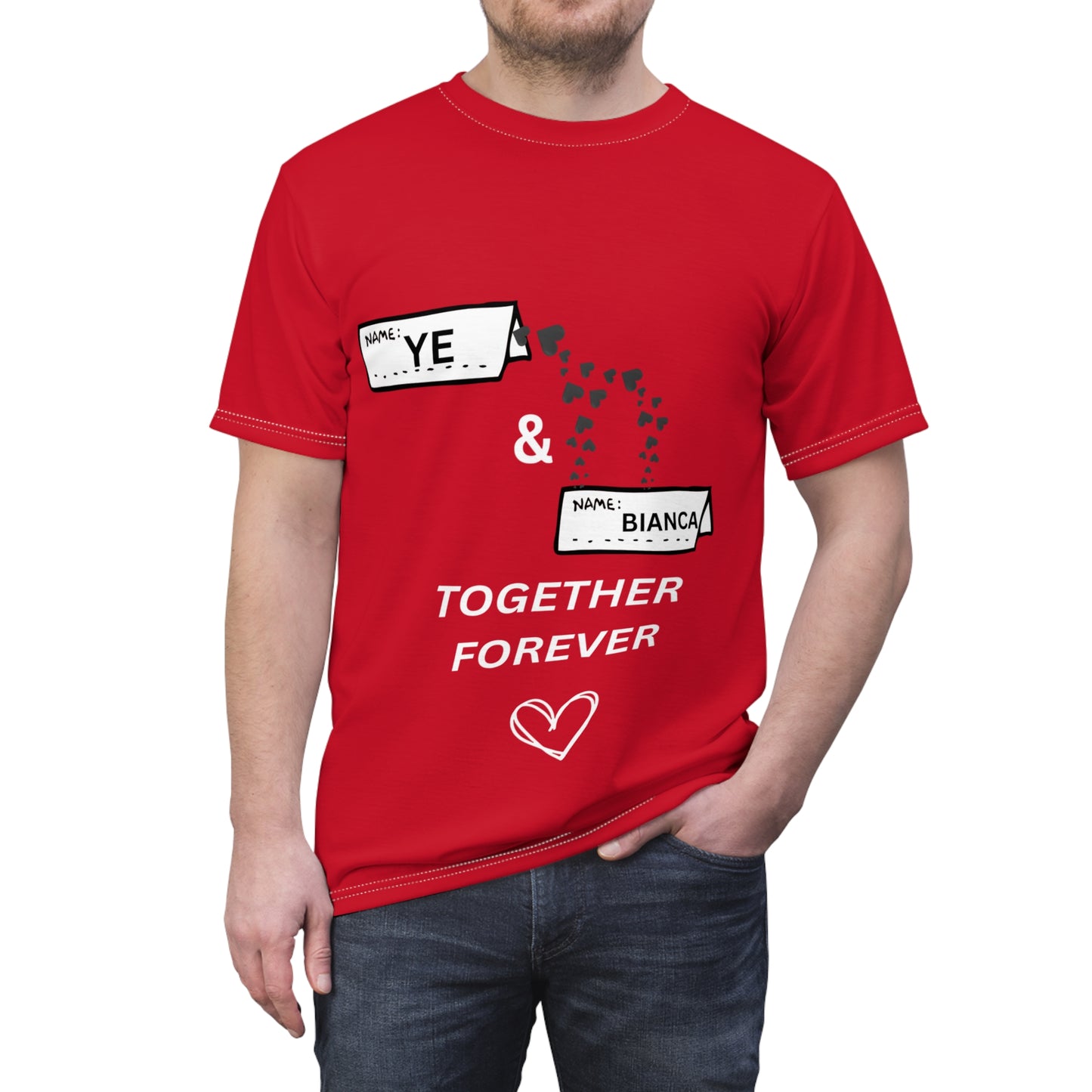 Ye & Bianca Romantic Couples Tee, Anniversary Gift Shirt, Love T-Shirt, Matching Couple Outfits, Personalized Relationship Shirt For Any Occasions