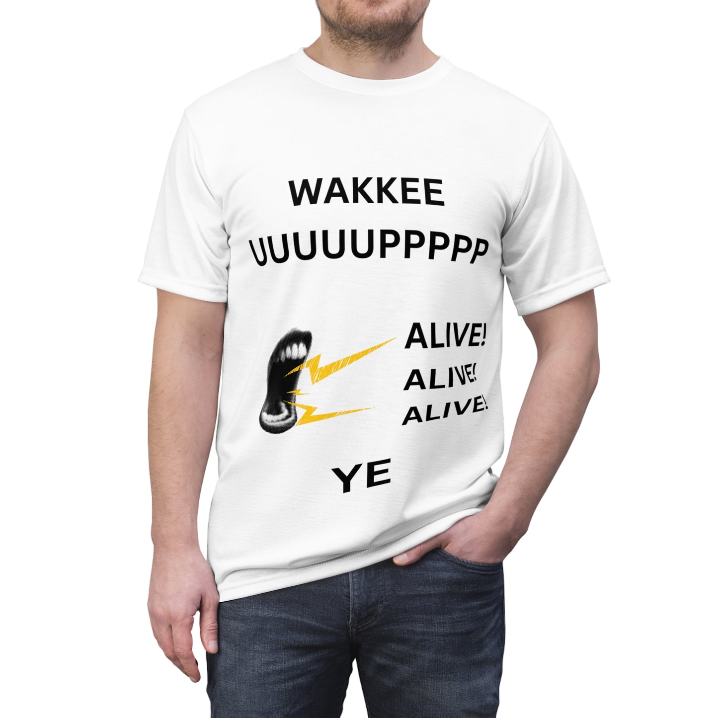 Ye Wakkee Uppp Unisex Cut & Sew Tee – Fun Graphic T-Shirt, Trendy Streetwear, Unique Gift for Concerts, Music Lovers, Casual Wear