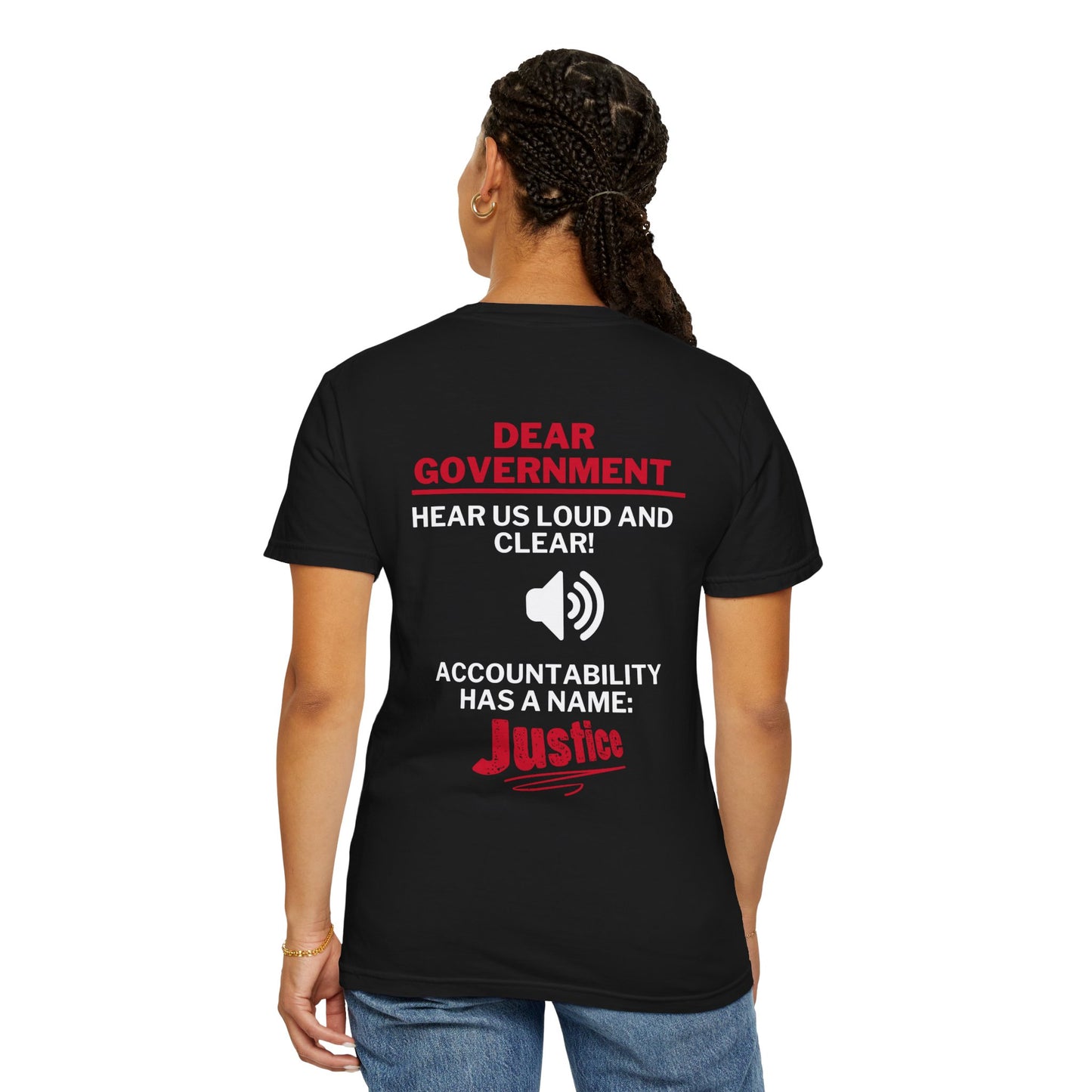 Dear Gov Political Statement Unisex T-Shirt - "Dear Gov" Accountability Design