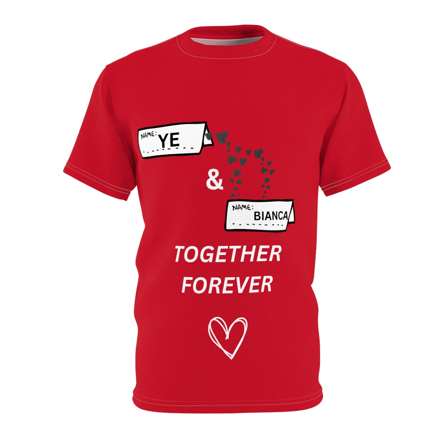 Ye & Bianca Romantic Couples Tee, Anniversary Gift Shirt, Love T-Shirt, Matching Couple Outfits, Personalized Relationship Shirt For Any Occasions