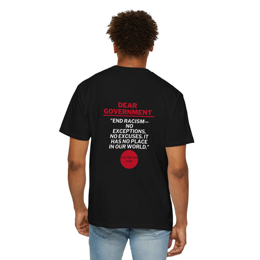 Dear Gov Unisex Garment-Dyed T-Shirt - 'Dear Gov' Political Statement Tee
