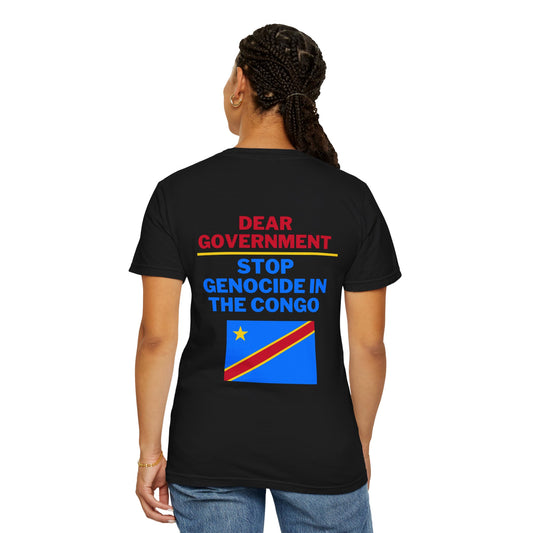 Dear Gov Unisex Garment-Dyed T-Shirt - "Dear Gov" Statement Tee for Activism
