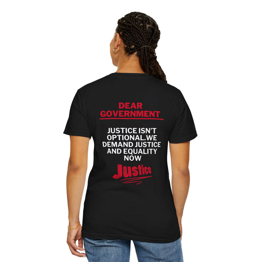 Dear Gov Unisex Empowerment T-Shirt - "Dear Gov" Justice Equality Statement